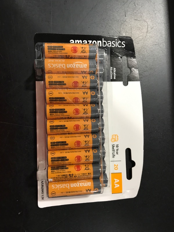 Photo 2 of Amazon Basics 20 Pack AA Alkaline Batteries - Blister Packaging 20 Count (Pack of 1)