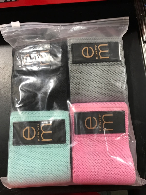 Photo 2 of [4 Pack] Elite Moves - 3 Varied Tensions / Fabric Resistance Bands for Butt and Legs - Women & Men / Versatile Fabric Work Out Bands / Leg Resistance Bands for All Body Types