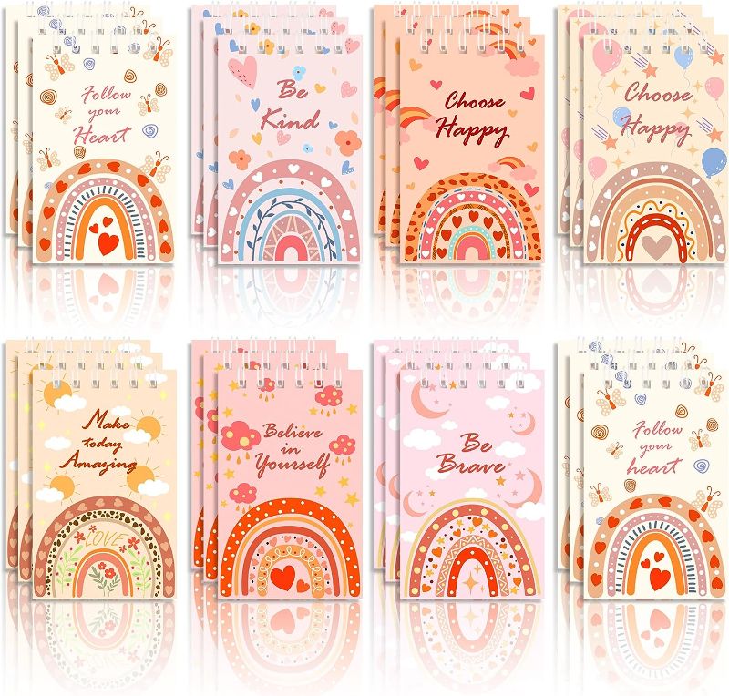 Photo 1 of 
Boho Rainbow Mini Notepads Boho Rainbow Party Favors, Rainbow Colored Memo Spiral Tiny Notebooks for Teacher Classroom Reward Supply, Rainbow Theme Birthday