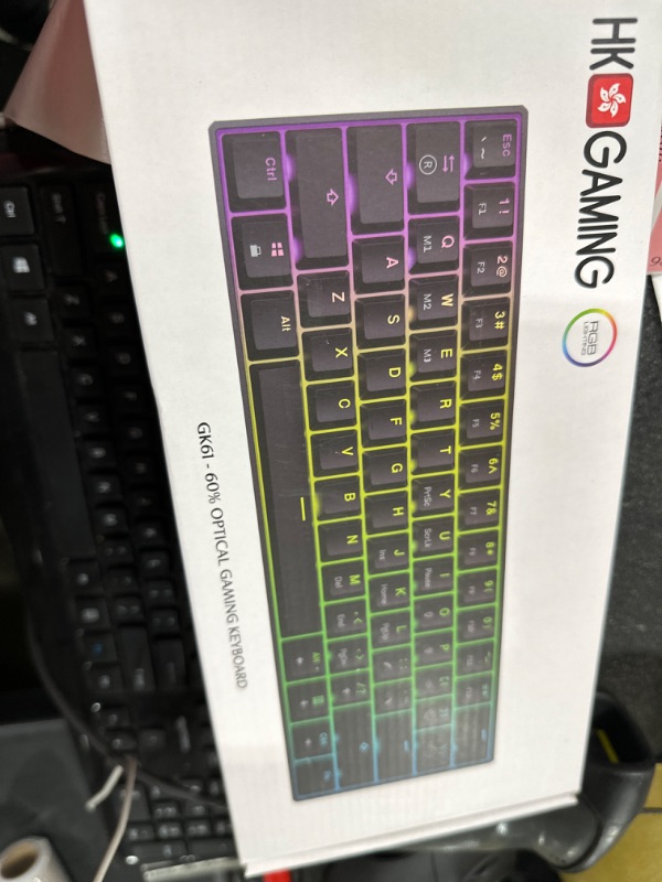 Photo 2 of HK GAMING GK61 Mechanical Gaming Keyboard - 61 Keys Multi Color RGB Illuminated LED Backlit Wired Programmable for PC/Mac Gamer Tactile (Gateron Optical Brown) Gateron Optical Brown Black