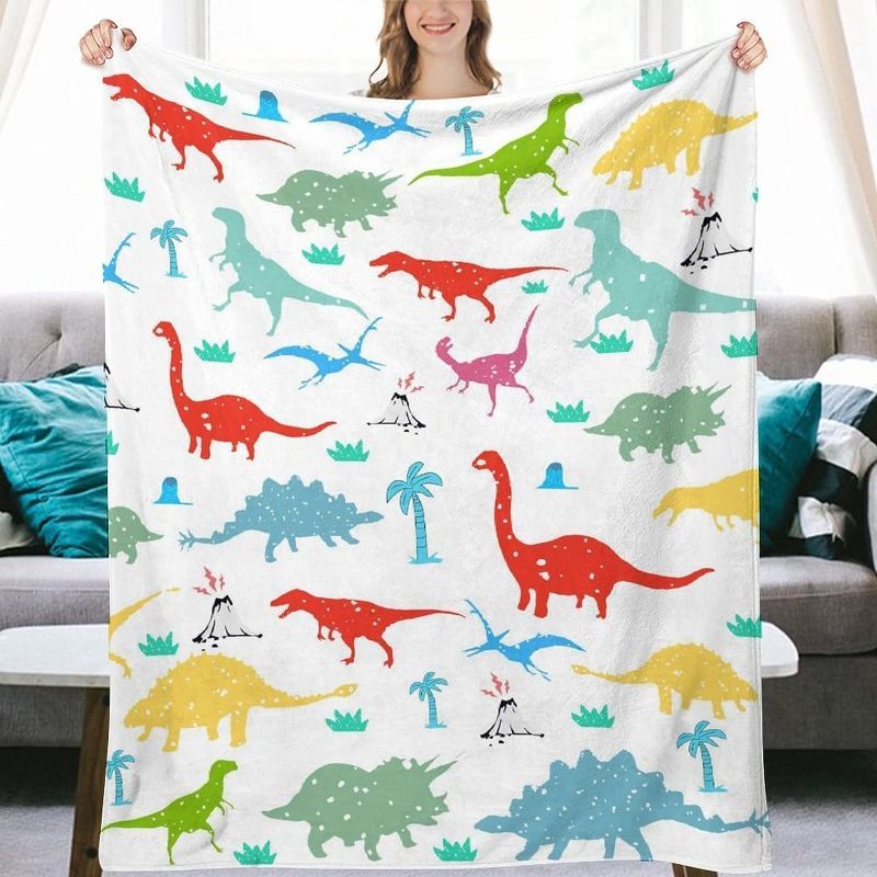Photo 1 of 
Dinosaur Blanket Gift for Women Kids Plush Dinosaurs Soft Throw Dino Comfy Jurassic Lovers Fans Gifts Lightweight Flannel Blankets for Couch Chair