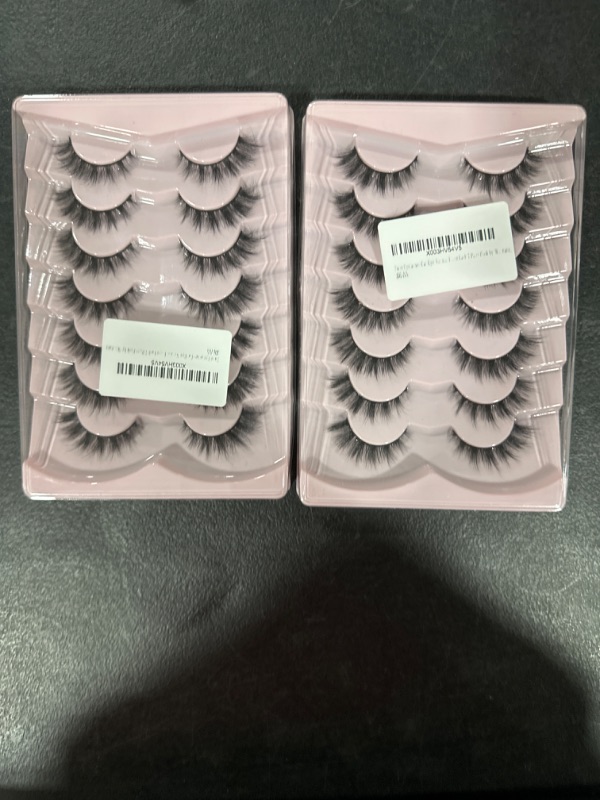 Photo 2 of 2 PACK 
False Eyelashes Cat Eye Natural Look Fluffy Faux Mink Lashes 3D Wispy Lashes Volume Light Soft Fake Eye Lash 7 Pairs Pack by Milllruez