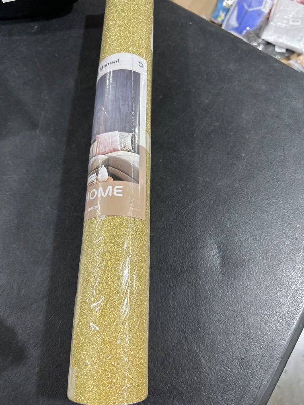 Photo 1 of 17.7"x236" Glitter Contact Paper Peel and Stick Self Adhesive Removable Sparkle Gold Glitter Wallpaper Waterproof Glitter Vinyl Wall Paper Roll for Birthdays Gift Cabinets Countertops Room Décor