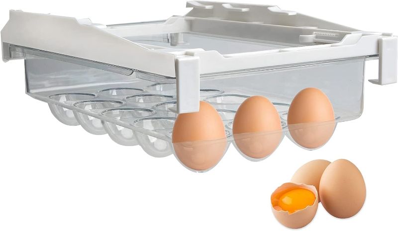 Photo 1 of 
Begino Pull-Out Egg Holder for Refrigerator, 15 Grid Egg Basket Layer Egg Storage, Multifunctional Food Organizer Reusable Fruit Vegetables Meal Fresh