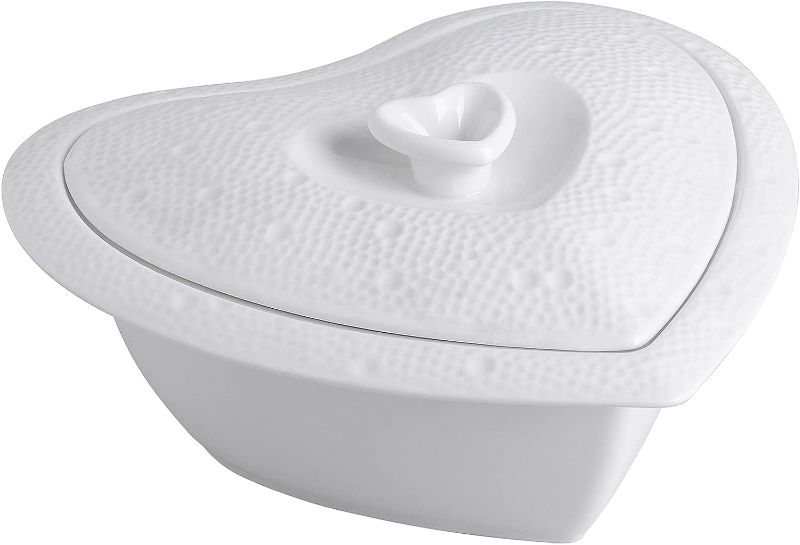 Photo 1 of 
UIBFCWN Ceramic Casserole Dish with Lid Oven Safe, 1.58 Quart Heart-shaped Ceramic Bakeware with Cover, Deep Lasagna Pan Baking Dishes for Cooking,