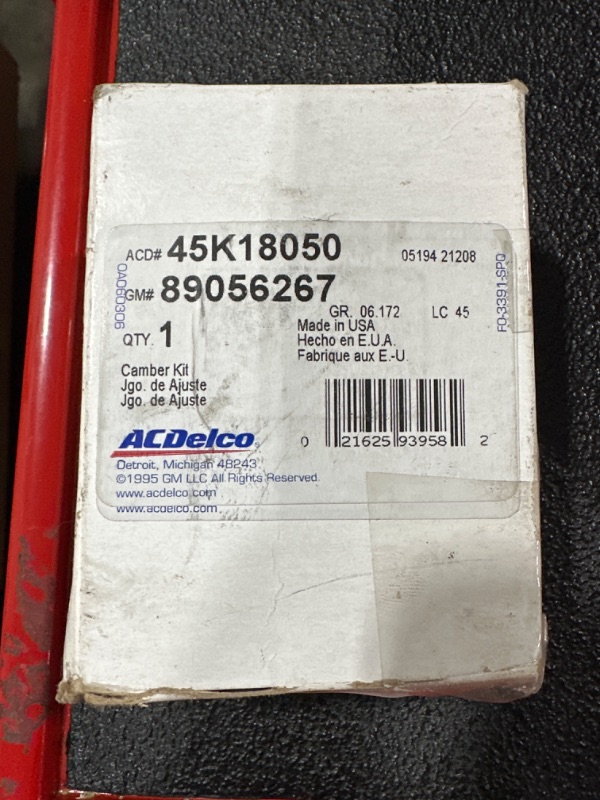 Photo 2 of ACDelco Professional 45K18050 Camber Bolt Kit with Hardware