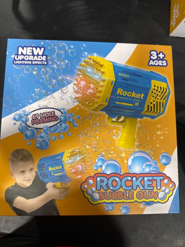 Photo 1 of 
Rocket Boom Bubble - Super Bazooka Bubble Gun?Bubble Machine with 69 Holes Gatling, Bubble Maker Blower?Best Gifts for 3 5 6 7 Year Old Boys and Girls..