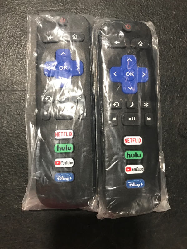 Photo 2 of (Set of 2) Replacement Remote Controls Exclusively for Roku TV: Compatible with TCL, Hisense, Onn, Sharp, Element, Westinghouse, and Philips Roku Series Smart TVs (Not for Roku Stick or Box)
