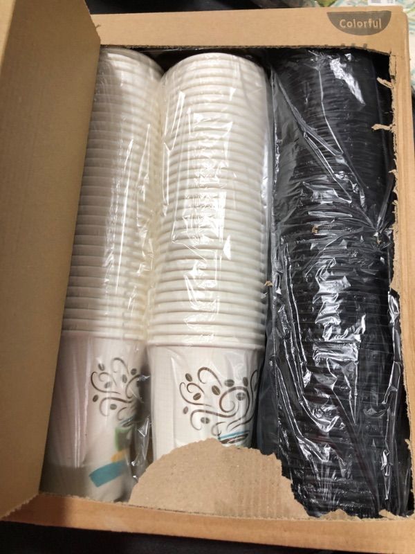 Photo 2 of 12 oz paper cups with lids pack 