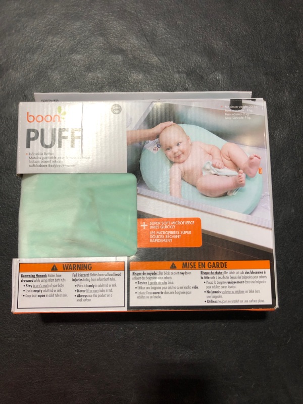 Photo 2 of Boon Puff Inflatable Baby Bather with Quick Dry Microfleece Cover, Multi Mint