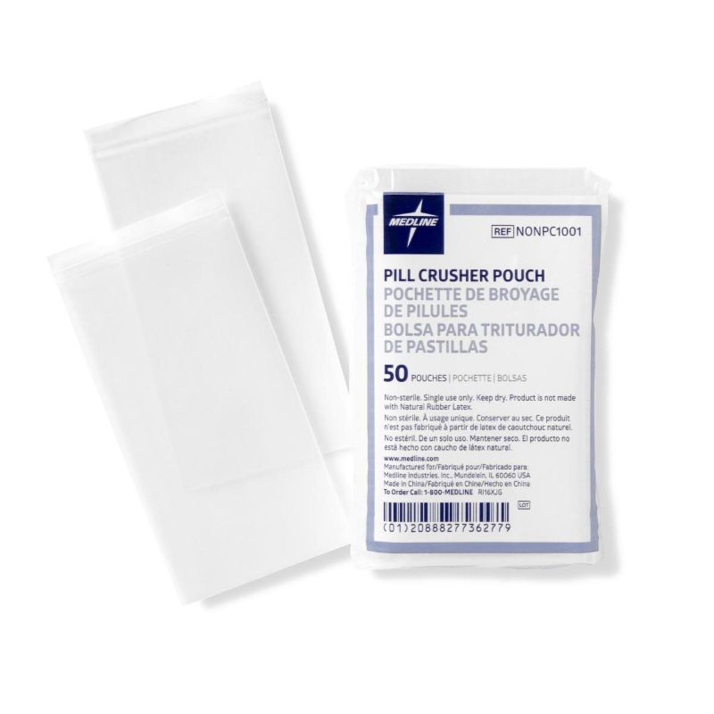 Photo 1 of 2 Packs- Medline Pill Crusher Pouch 50Ct
