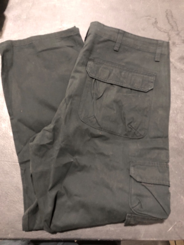 Photo 2 of [Size 36W x 30L] Wrangler Authentics Men's Premium Relaxed Fit Straight Leg Cargo Pant - Black