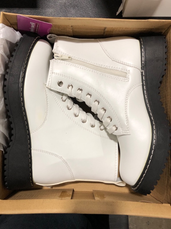 Photo 2 of [Size 6] Hawkwell Women's Combat Boots Side Zipper Lace up Ankle Booties 