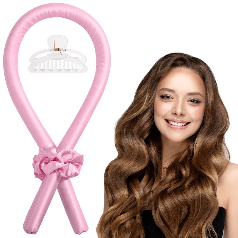 Photo 1 of Colorfarm Heatless Hair Curler for Long Hair- Carnation Pink