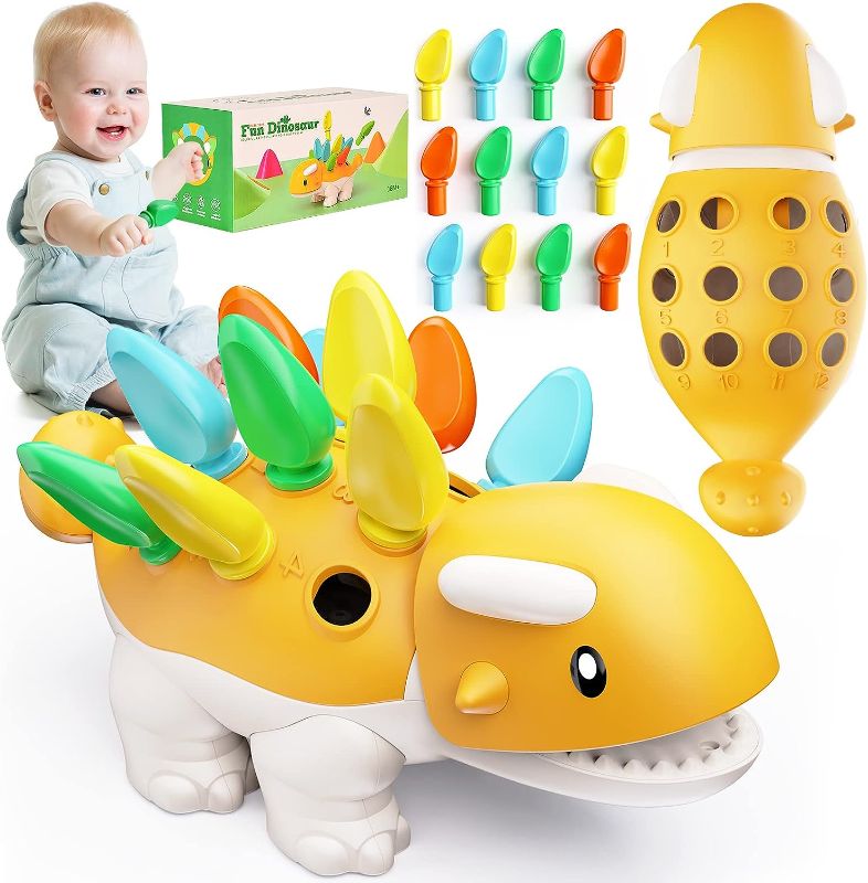 Photo 1 of CPSYUB Dinosaur Toys for Kids 3+, Sensory Montessori Toys for 3+ Learning Activities Educational Number Games Cool Fine Motor Skill Preschool Toys for 18 24 Month Baby Birthday Gift for Boys Girls