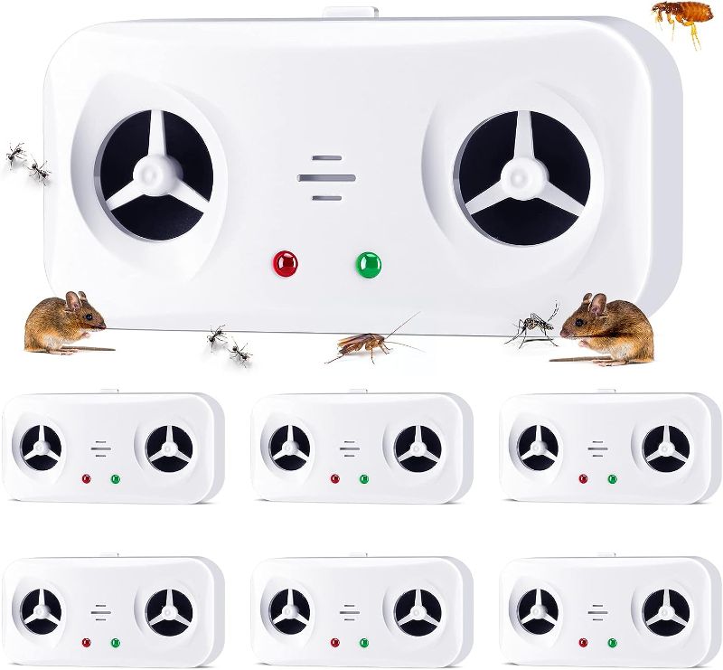 Photo 1 of 6 Pack Ultrasonic Pest Repeller Indoor Pest Control ?Ultrasonic Plug in Mouse Repellent, Ant Rodent Repeller, Electronic Mice Repellent for Home, Office, Warehouse, Hotel, Kitchen, Patio 