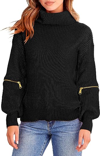 Photo 1 of [Size L] ANRABESS Women's Long Sleeve Turtleneck Chunky Knit Loose Oversized Sweater Pullover Jumper Tops
