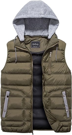 Photo 1 of [Size M] Vcansion Men's Outdoor Quilted Winter Vest Removable Hooded Puffer Sleeveless Jacket Padded Vest 