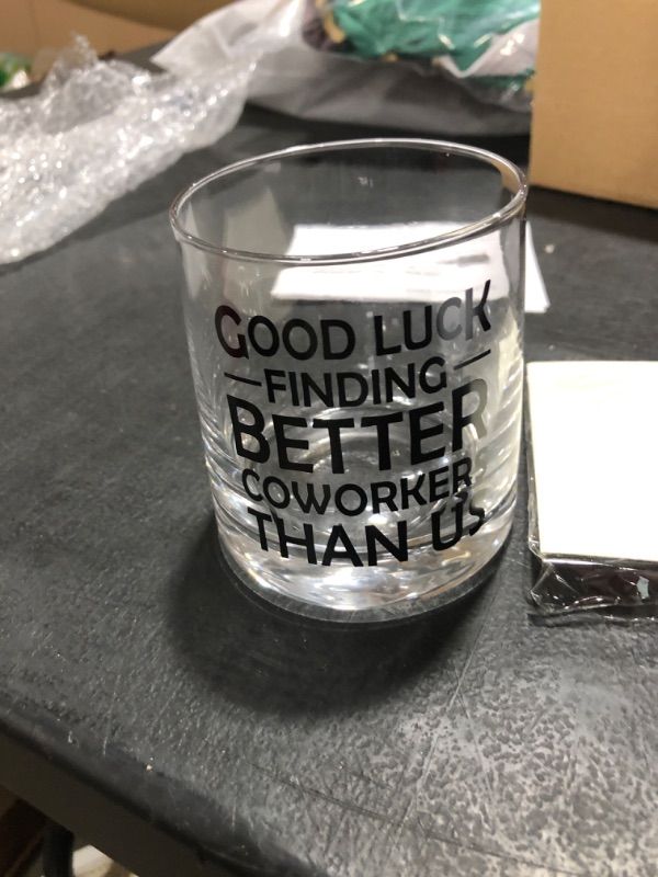 Photo 1 of "GOOD LUCK FINDING BETTER..." CLEAR GLASS 