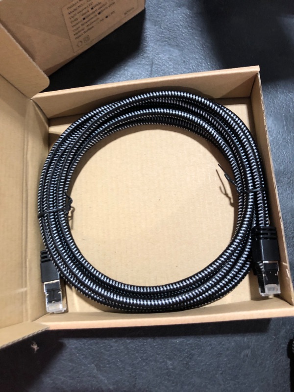 Photo 2 of Amazon Basics Braided RJ45 Cat-7 Gigabit Ethernet Patch Internet Cable - 10 Feet 10-Foot