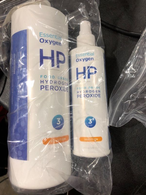 Photo 1 of Essential Oxygen Food Grade Hydrogen Peroxide - 3% Solution 8 Fl Oz Liquid AND Essential Oxygen Food Grade Hydrogen Peroxide - 3% Solution 8 Fl Oz Liquid

