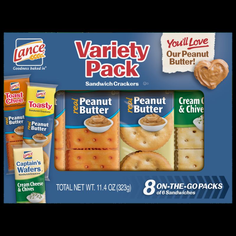 Photo 1 of (4 Pack) Lance Sandwich Crackers - Variety Pack - 8 Count
BB 08.12.23