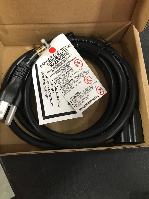 Photo 2 of Amazon Basics Extension Cord, 13 Amps, 125V, 6 Feet, Black Black 6-Foot Single Extension Cord