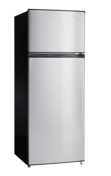 Photo 1 of 7.1 cu. ft. Top Freezer Refrigerator in Stainless Steel Look
