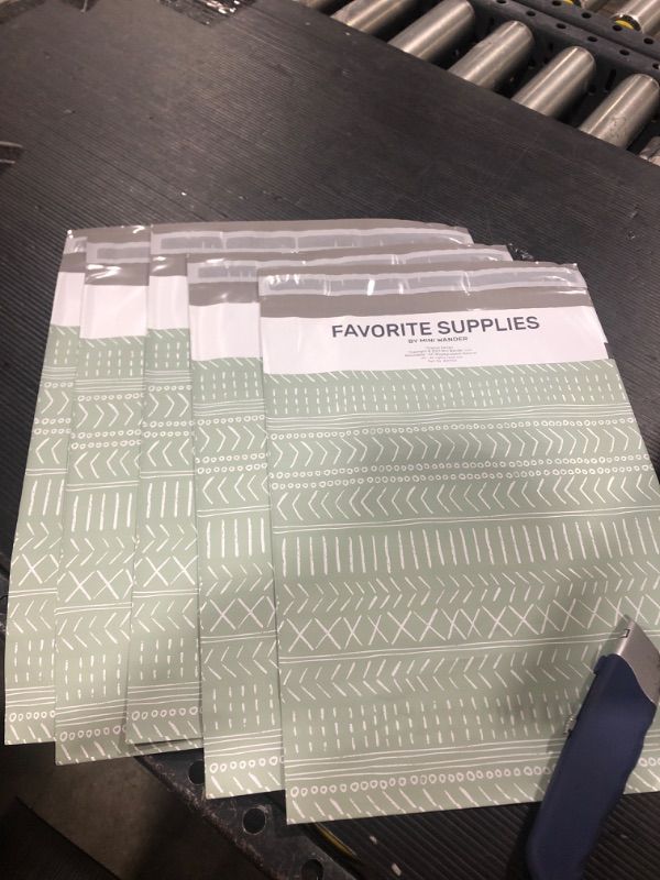 Photo 1 of 10x13 Poly Mailer Envelopes 5 Pcs Medium-Sized Colored Boho Designer Shipping Bags For Clothing Cute Mailers Unpadded Self-Sealing Packaging Recyclable Eco-Friendly (Boho Green) Mini Wander 10x13 - 