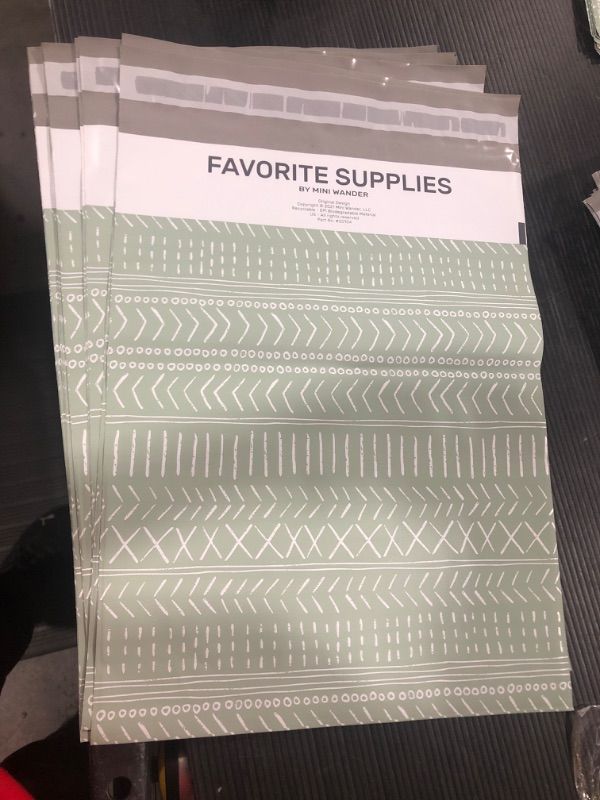 Photo 1 of 10x13 Poly Mailer Envelopes 5 Pcs Medium-Sized Colored Boho Designer Shipping Bags For Clothing Cute Mailers Unpadded Self-Sealing Packaging Recyclable Eco-Friendly (Boho Green) Mini Wander 10x13 - 
