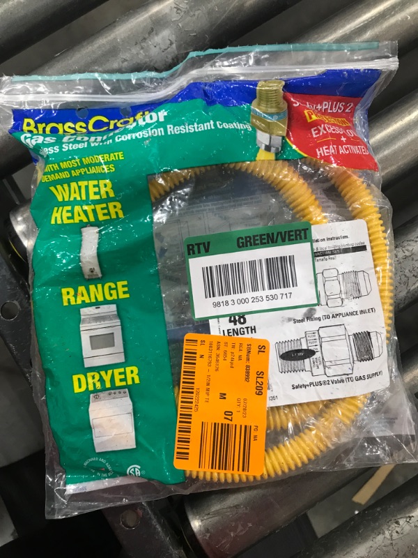 Photo 2 of 1/2 in. MIP x 1/2 in. MIP x 48 in. Gas Connector (1/2 in. OD) w/Safety+Plus2 Thermal Excess Flow Valve (60,500 BTU)
