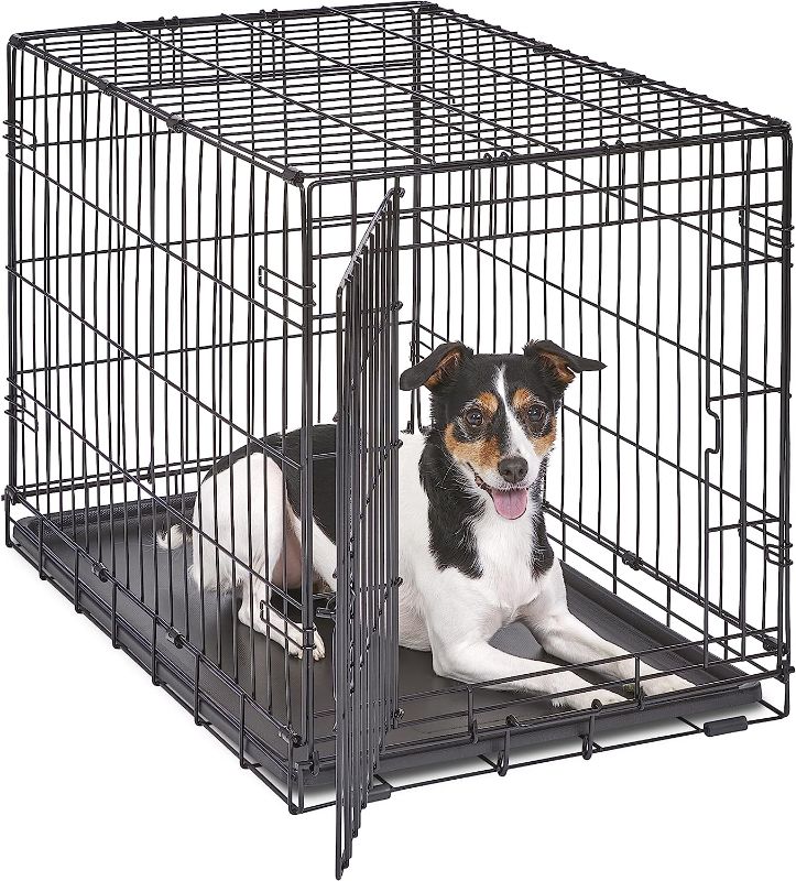 Photo 1 of  Dog Crates for Large Dogs Folding Mental Wire Crates Dog Kennels Outdoor and Indoor Pet Dog Cage Crate Removable Tray (Black, 42")
