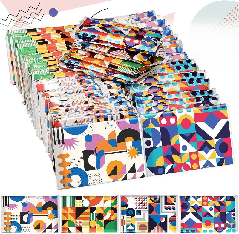 Photo 1 of 100 Packs Travel Size Tissue Packs Pocket Tissues Facial Tissues Travel Packs Individual Geometric Themed Wallet Tissues Bulk for Travel Wedding Party Picnics Daily Use Supplies
