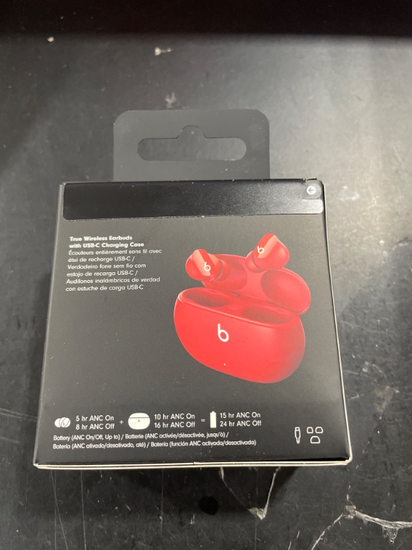 Photo 6 of Beats Studio Buds - True Wireless Noise Cancelling Earbuds - Compatible with Apple & Android, Built-in Microphone, IPX4 Rating, Sweat Resistant Earphones, Class 1 Bluetooth Headphones Red - FACTORY SEALED - OPENED FOR PICTURES 