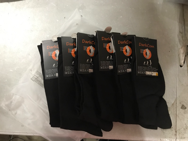 Photo 1 of DarkCom Mens Dress Socks, Black Socks for Men, 6 Pairs Classic Cotton Polyester Socks, Reinforced, Cozy
