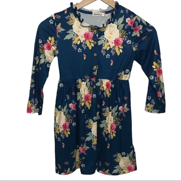 Photo 1 of Girl’s Blue Floral Dress Besser Bay Girl 5
