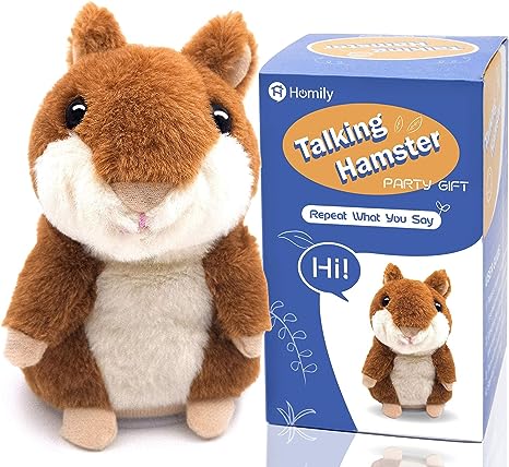 Photo 1 of Bigger Talking Hamster - Repeats What You Say - Interactive Stuffed Plush Animal Talking Toy - Early Educational Toy, Fun Gift for Toddlers 1 2 3 Years Old, Boys & Girls, 2 Pack Included
