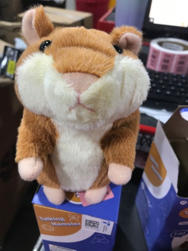 Photo 2 of Bigger Talking Hamster - Repeats What You Say - Interactive Stuffed Plush Animal Talking Toy - Early Educational Toy, Fun Gift for Toddlers 1 2 3 Years Old, Boys & Girls, 2 Pack Included
