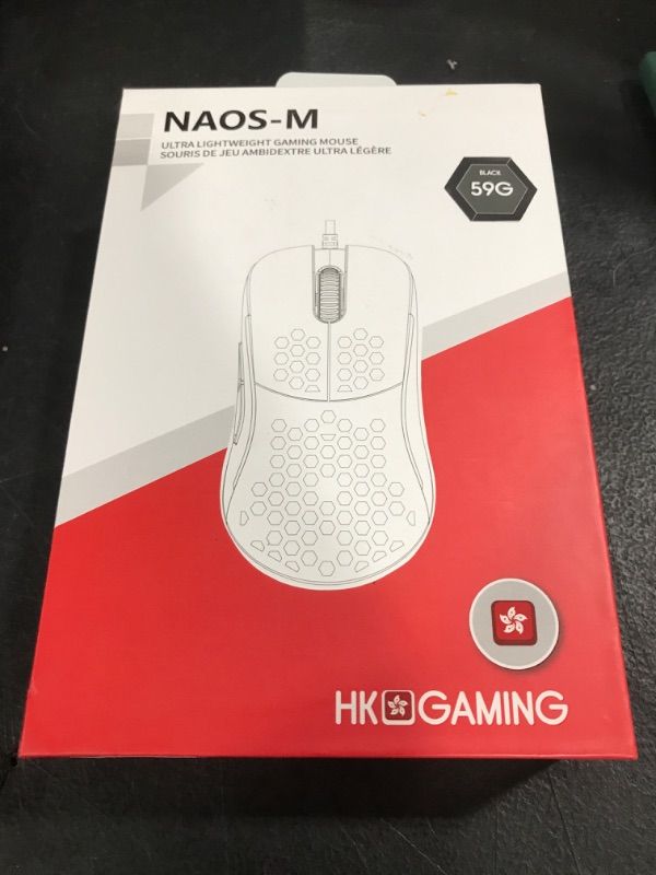 Photo 2 of HK GAMING NAOS M Ultra Lightweight Honeycomb Shell Ambidextrous Wired RGB Gaming Mouse 12 000 cpi - 7 Buttons - 59 g (Naos-M, Black) Medium | Naos-M Black