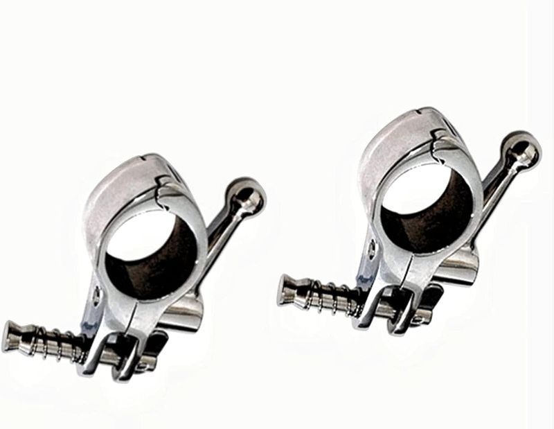Photo 1 of 2Pcs Boat Bimini Top Hinged Jaw Slide , Stainless Steel 316 Marine Boat Canopy Tube Clamp Fitting Boat Accessories (Type:with Pin & Cam Clamp Quick Release, 1inch)
