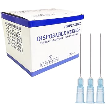 Photo 1 of 100 PCS 23G Dispensing implement, Disposable Sterile, Individual Package, for Syringe Refilling Liquid,Veterinary, Livestock, Industry, Inks. (23G-1IN/25mm)
