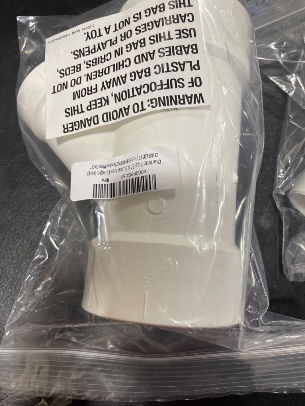 Photo 2 of Charlotte Pipe 3" X 3" X 2" Wye Pipe Fitting - Reducing Schedule 40 PVC DWV (Drain, Waste and Vent) Durable, Easy to Install, High Tensile and Sound Deadening for Home or Industrial Use (Single Unit) 3" X 3" X 2" (Qty: 1) White 1