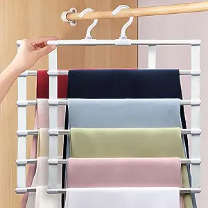 Photo 1 of 2 Pack Pants-Hangers,Closet-Organizers-and-Storage Space Saving Hangers for College-Dorm-Room-Essentials,Non Slip Wardrobe-Closet-Organizer Alloy Magic Pants Jeans Trousers Towels Scarf Clothes Hanger
