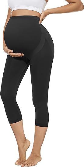 Photo 1 of Maternity Capri Leggings Over The Belly Butt Lift -Soft Non-See-Through Workout Pregnancy Pants for Women Size M 