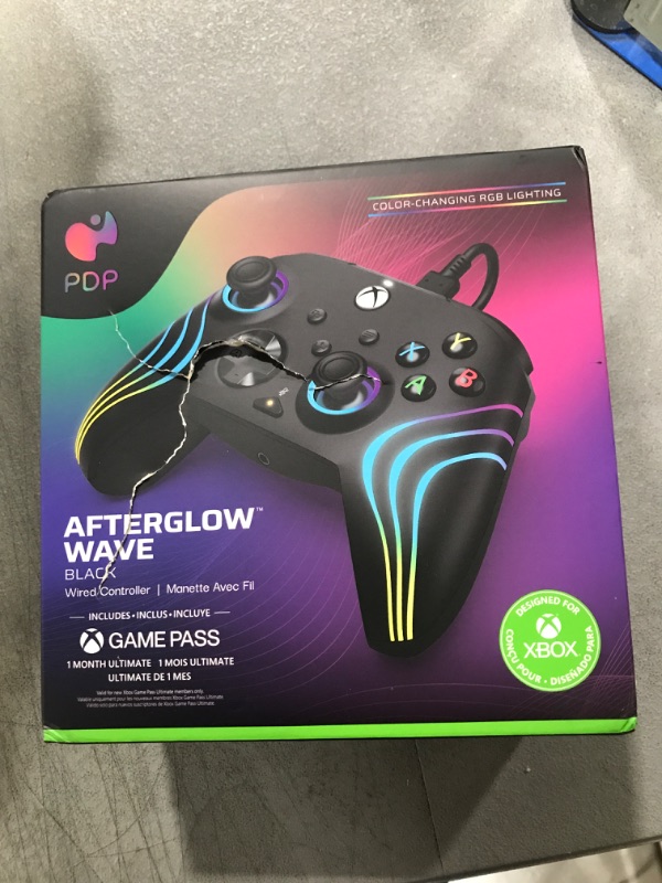 Photo 2 of PDP Afterglow Wave Wired LED Controller for Xbox Series X|S/Xbox One/PC, RGB Lights, Customizable/App Supported - Black