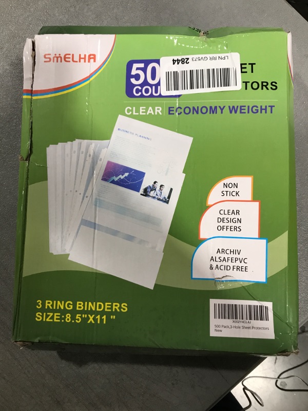 Photo 2 of Sheet Protectors 500 Page,Page Protector 8.5" x 11" ?Upgraded Thick Material,for 3 Ring Binder, Top Loading Paper Protector with Reinforced Holes,Holds Multiple Sheets?Letter Size, … 500 PACK