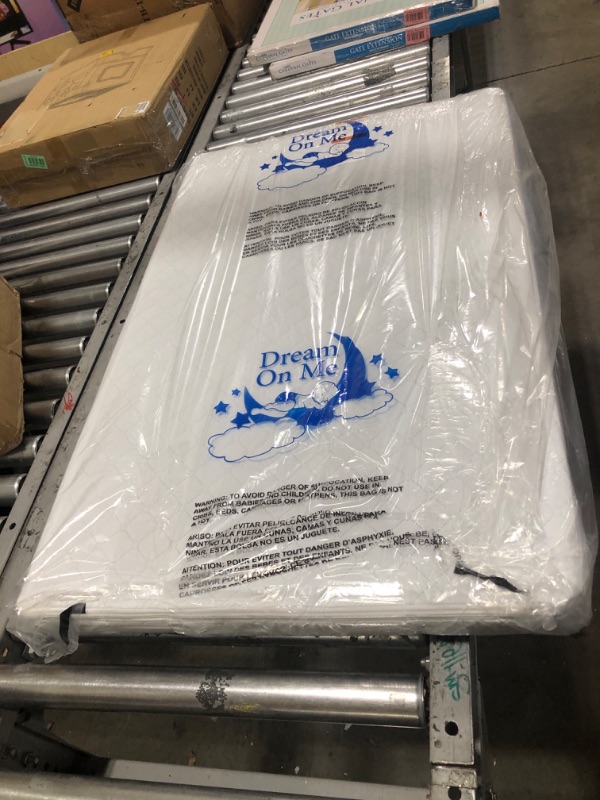 Photo 1 of Dream On Me Holly 3” Fiber Portable, Greenguard Gold Certified, Waterproof Vinyl Cover, Lightweight Mini Crib Mattress, White