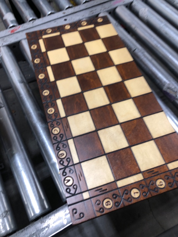 Photo 3 of Beautiful Handcrafted Wooden Chess Set with Wooden Board and Handcrafted Chess Pieces - Gift idea Products (21" (55 cm))