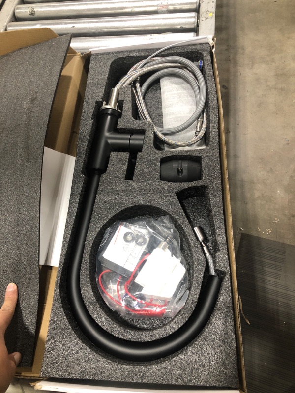 Photo 1 of Touch Kitchen Faucet with Sprayer, MSTJRY Matte Black Kitchen Sink Faucet with Pull Down Sprayer, Smart Faucets for Kitchen Sinks, Stainless Steel for Kitchen Sinks