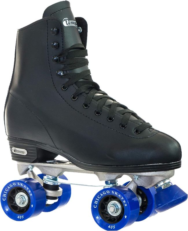 Photo 1 of CHICAGO SKATES Men's Classic Roller Skates - Premium Black Quad Rink Skates
